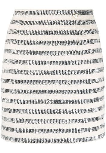 Twin-Set striped high-waist skirt - Bianco