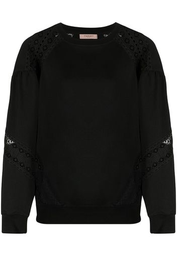 Twin-Set lace panel sweatshirt - Nero