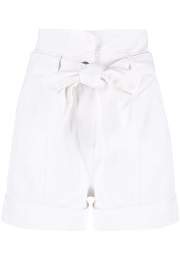 Twin-Set high-rise cotton shorts - Bianco