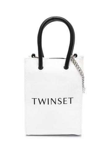 Twin-Set logo-print shoulder bag - Bianco