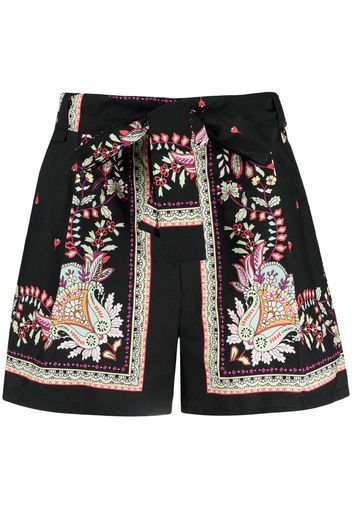 Twin-Set high-rise paisley-print shorts - Nero