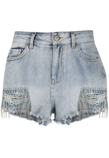 Twin-Set embellished denim shorts - Blu