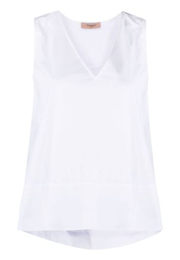Twin-Set sleeveless A-line blouse - Bianco