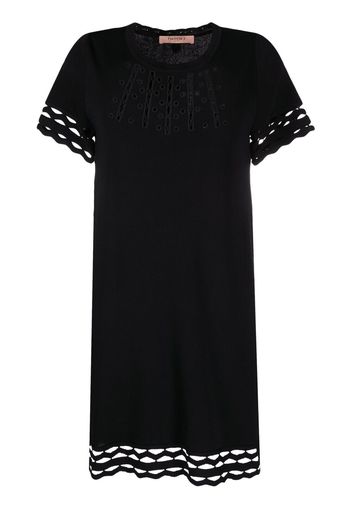 Twin-Set perforated-detail shift dress - Nero