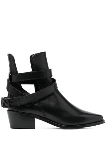 Twin-Set cut-out leather ankle boots - Nero