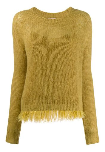 feathered hem jumper