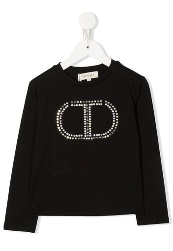 TWINSET Kids stud-logo sweatshirt - Nero