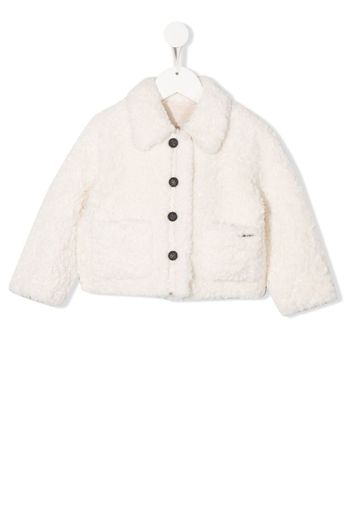 TWINSET Kids buttoned shearling jacket - Bianco