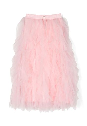 TWINSET Kids logo-plaque long tutu - Rosa