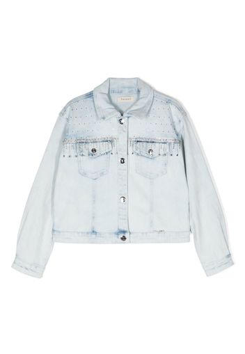 TWINSET Kids crystal-embellished denim jacket - Blu