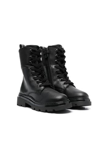 TWINSET Kids lace-up 40mm leather boots - Nero