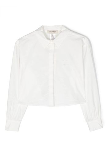 TWINSET Kids logo-embroidered long-sleeve shirt - Bianco