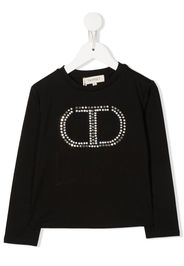 TWINSET Kids stud-logo sweatshirt - Nero