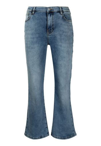 TWINSET Jeans crop con effetto schiarito - Blu