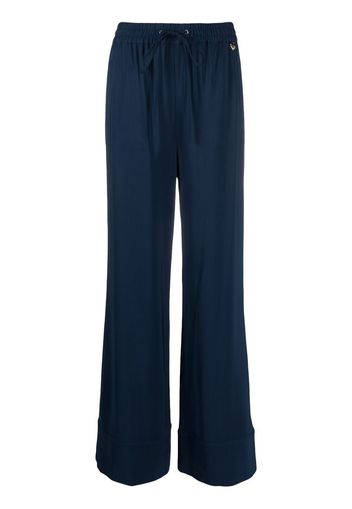 TWINSET wide-leg drawstring trousers - Blu