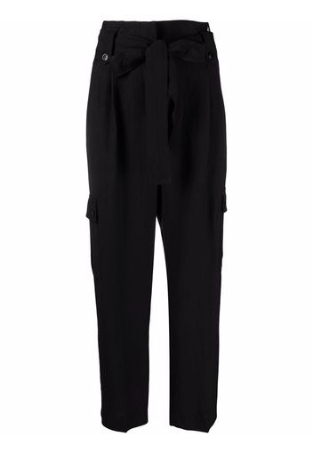 TWINSET tie-waist tapered trousers - Nero