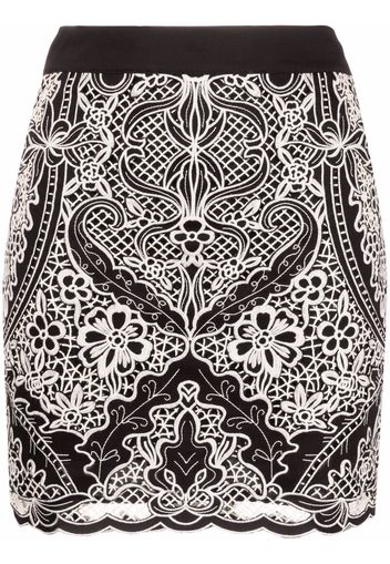 TWINSET embroidered panel mini skirt - Nero