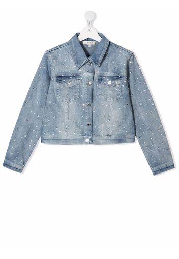 TWINSET crystal-embellished denim jacket - Blu