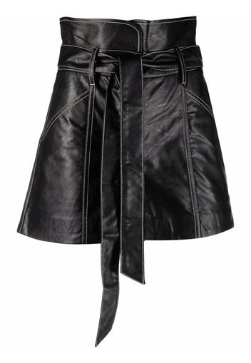 TWINSET leather-look wrap skirt - Nero