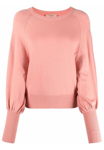 TWINSET puff-sleeve knitted top - Rosa