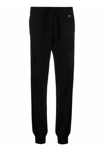 TWINSET logo-plaque knitted track pants - Nero