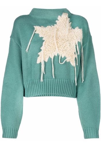 TWINSET star-embroidered cropped jumper - Blu