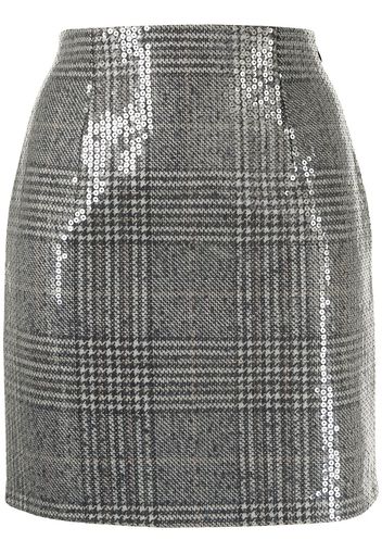 TWINSET sequin-embellished check-print mini skirt - Argento