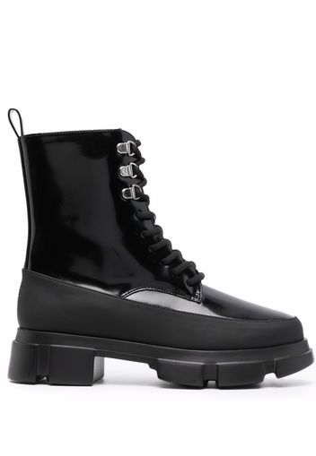 TWINSET vinyl lace-up boots - Nero