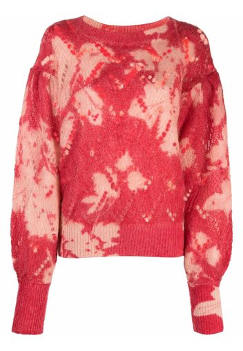 TWINSET dyed-effect long-sleeved jumper - Rosso