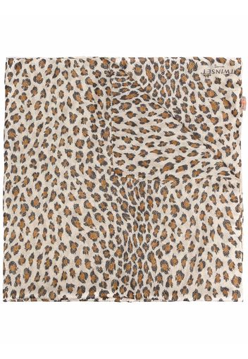 TWINSET woven leopard print scarf - Toni neutri