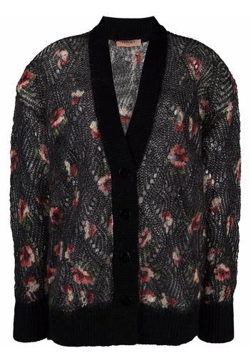 TWINSET floral-print V-neck cardigan - Nero