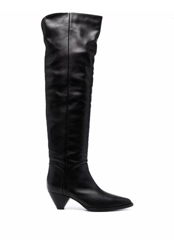 TWINSET pointed-toe leather boots - Nero