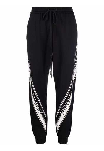 TWINSET side logo-print trousers - Nero