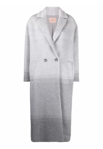 TWINSET gradient-effect notched-lapels double-breasted coat - Grigio