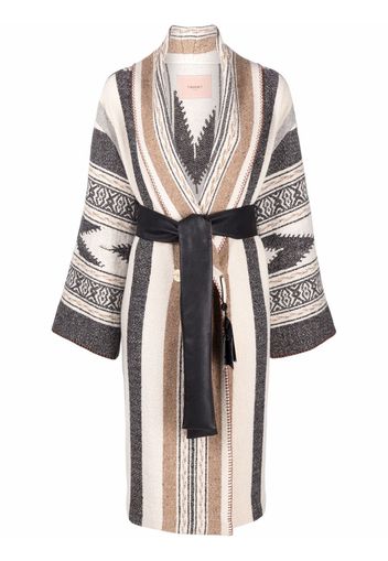 TWINSET striped oversized double-breasted coat - Toni neutri