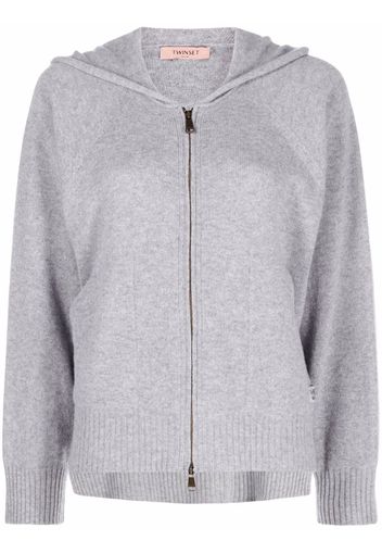 TWINSET knitted wool hoodie - Grigio