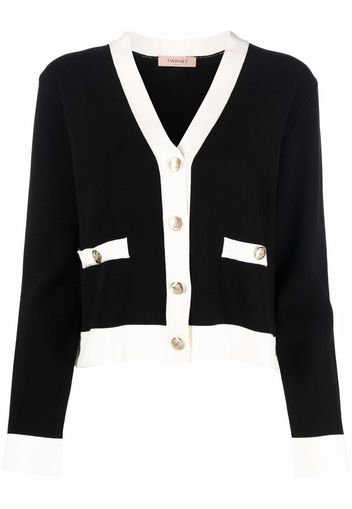 TWINSET two-tone knitted cardigan - Nero