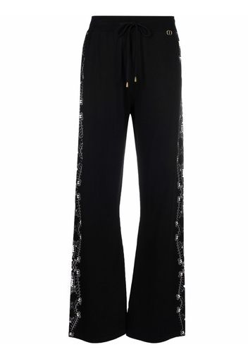 TWINSET lace-panel trousers - Nero