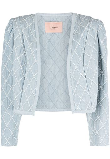 TWINSET embroidered-design cropped jacket - Blu