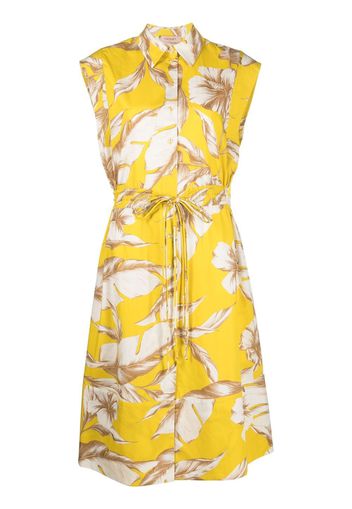 TWINSET Abito midi smanicato a fiori - Giallo