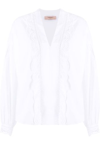 TWINSET V-neck long-sleeve blouse - Bianco