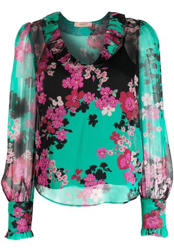 TWINSET floral-print V-neck blouse - Verde