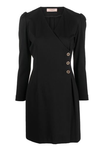 TWINSET long-sleeved wrap dress - Nero