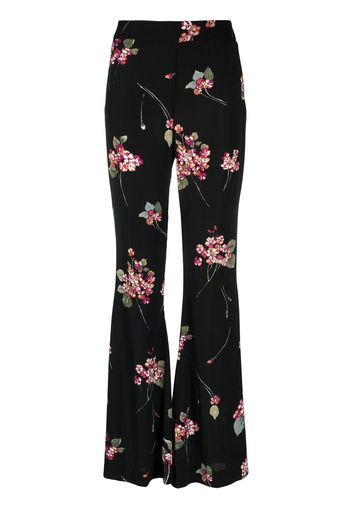 TWINSET floral-print wide trousers - Nero