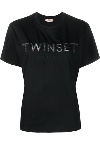 TWINSET logo-patch cotton T-shirt - Nero