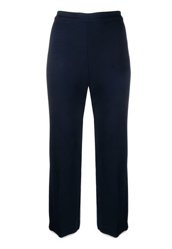 TWINSET pearl-embellished cropped trousers - Blu