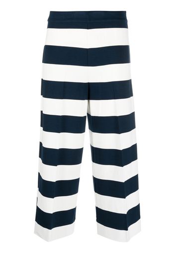 TWINSET striped cropped trousers - Blu