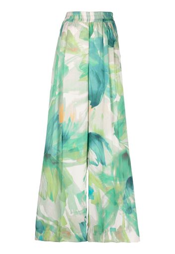 TWINSET wide-leg graphic-print trousers - Verde