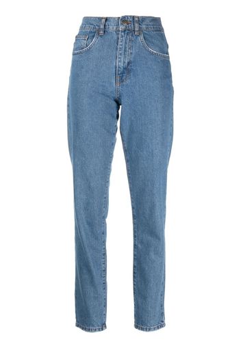 TWINSET logo-embroidered tapered jeans - Blu