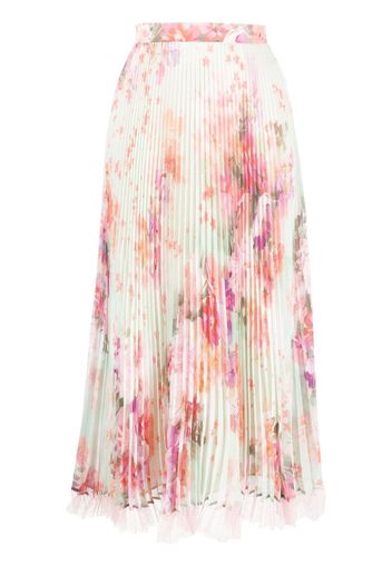 TWINSET floral-print pleated midi skirt - Toni neutri